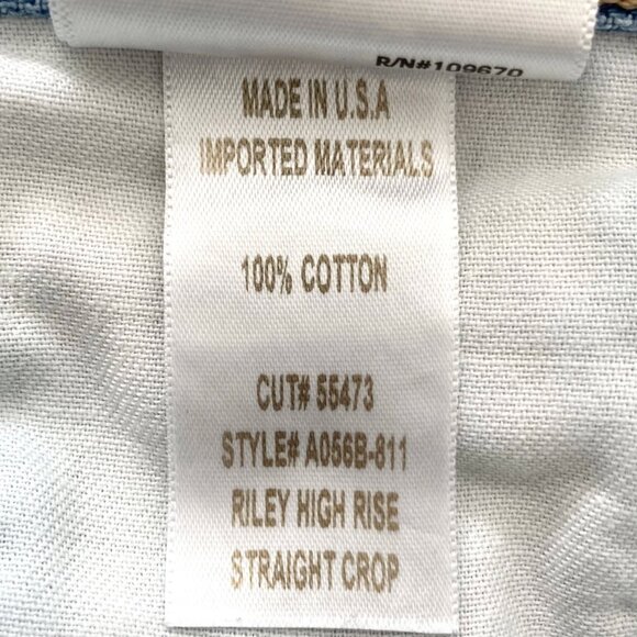 AGOLDE Riley High Rise Straight Leg Cropped Jeans Size 29 Renewal Blue - Picture 13 of 13